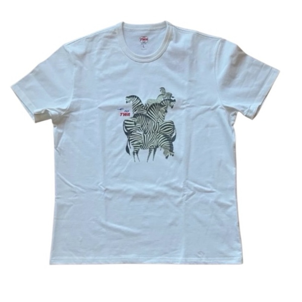 TWA Hotel David Klein Africa Zebra Men’s Tshirt, Size L